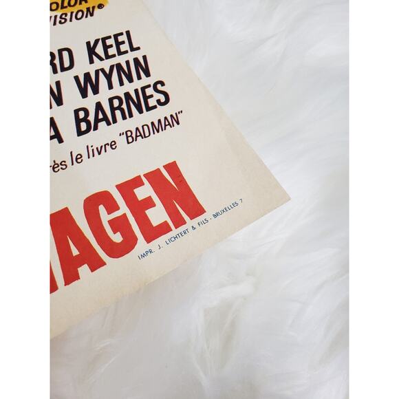 Vintage The WAR WAGON movie poster 14x21 John‎ Wayne Belgian French - Picture 3 of 12